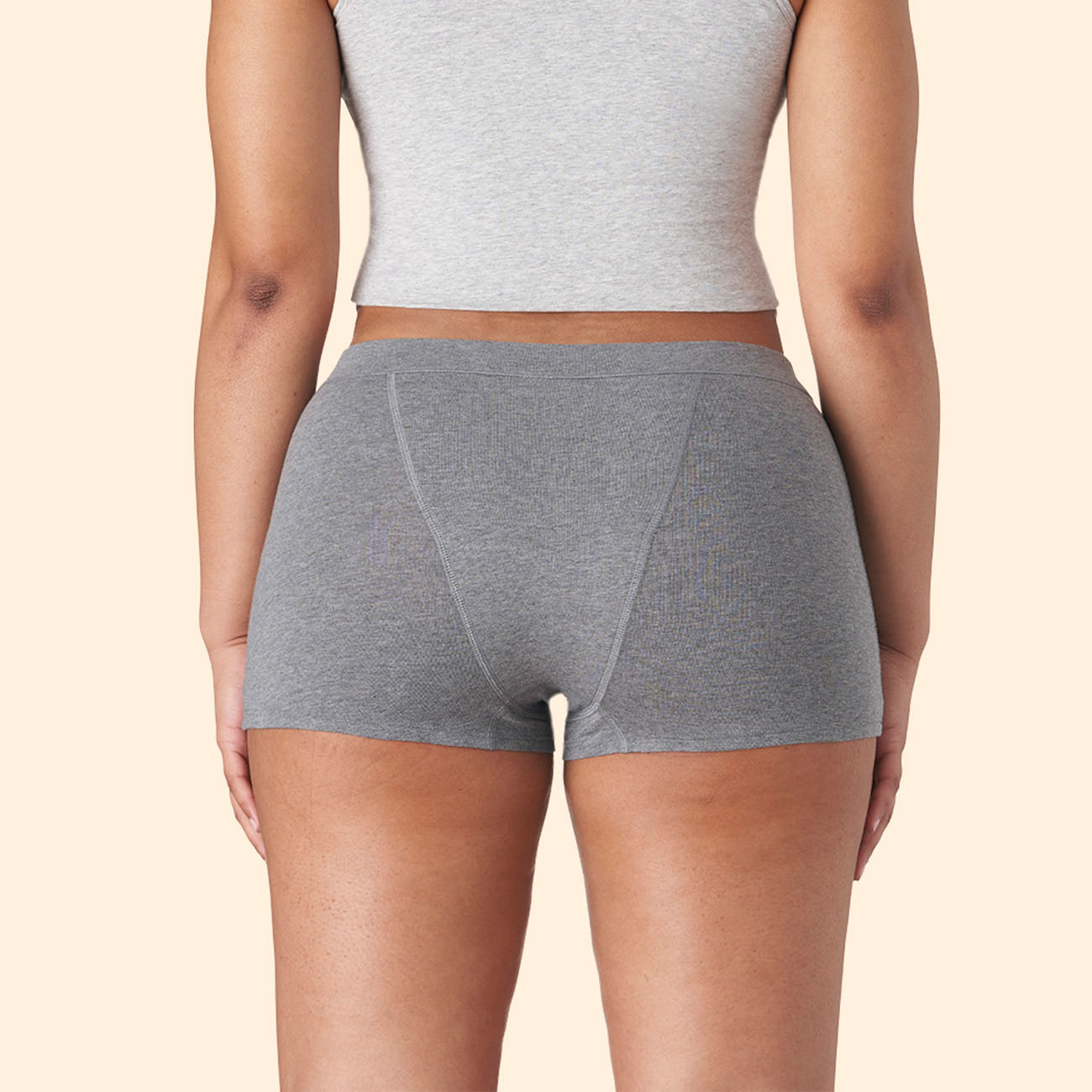 TFA Cotton-Boyshort Heather-Grey Back