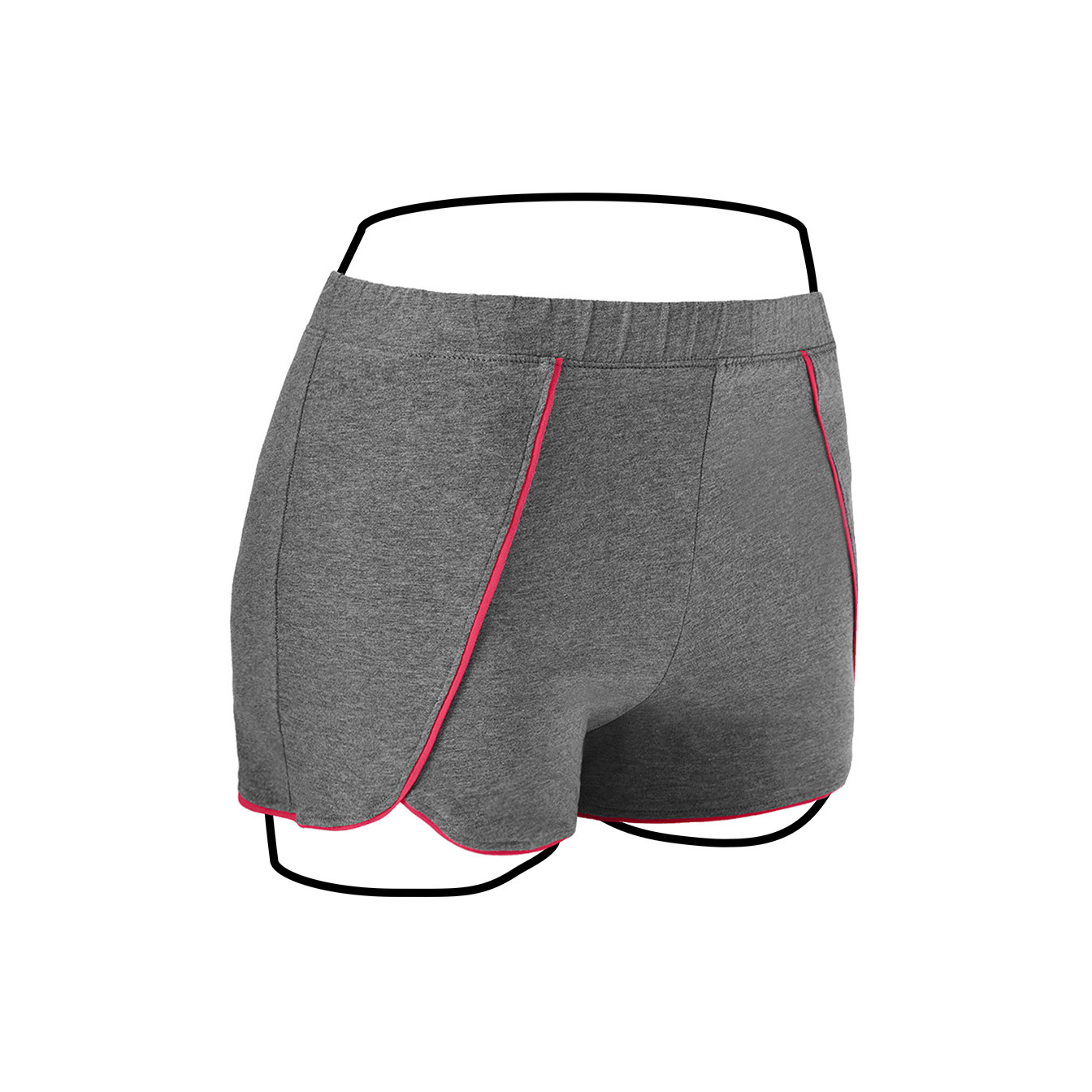 Thinx Teens - Sleep Shorts - Heather Grey - Side