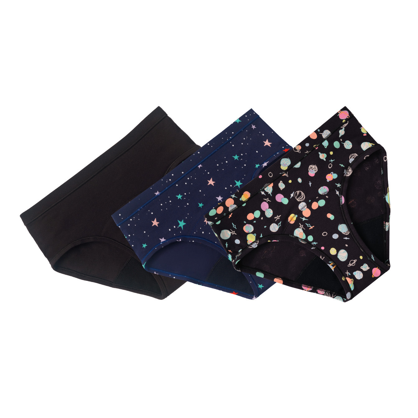 Thinx Teens - 3-Pair Brief Kit - Cosmic - Front