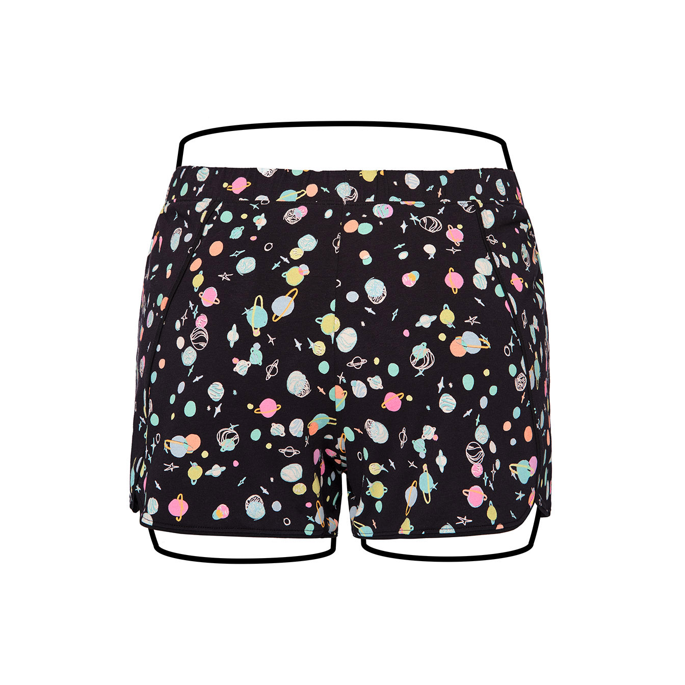 Thinx Teens - Sleep Shorts - Galaxy - Front 