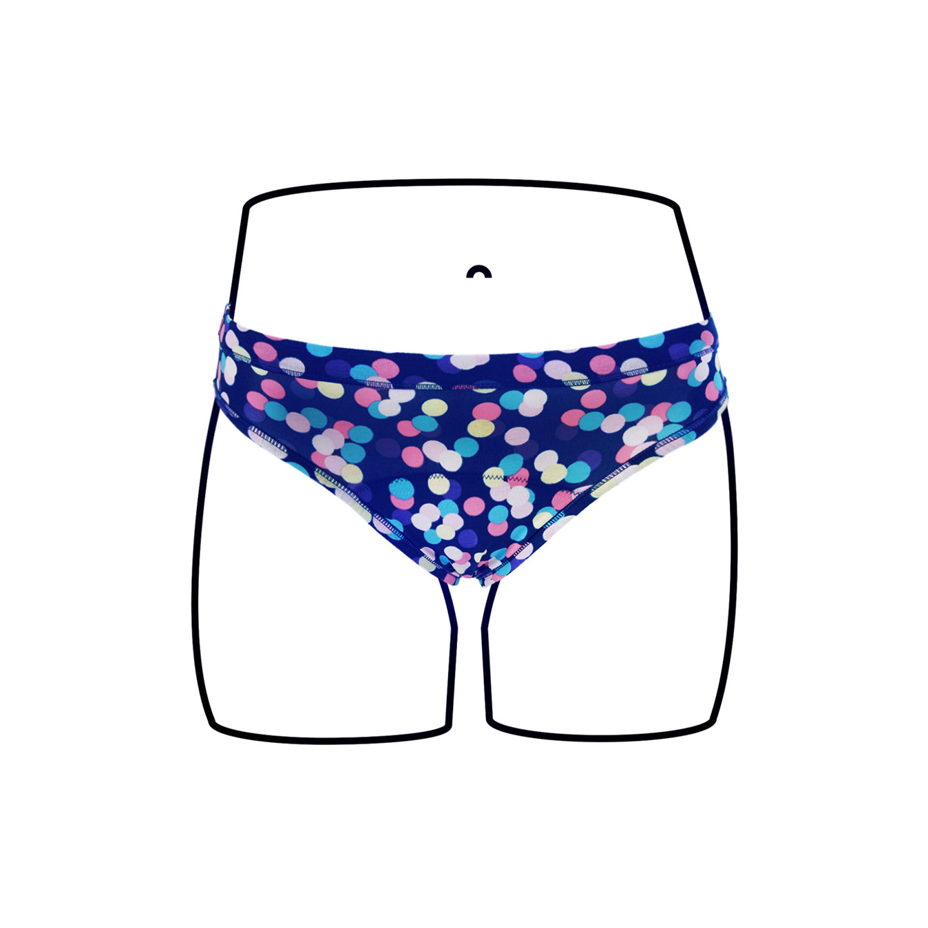 Thinx Teens - Bikini - Confetti - Front