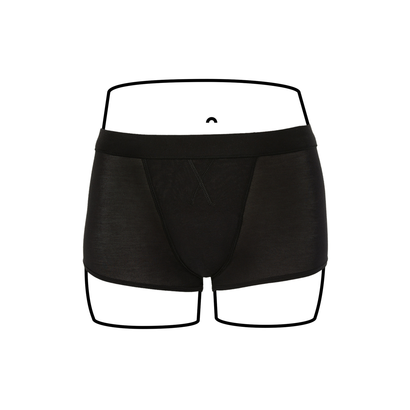 Thinx Teens - Shorty - Black - Front